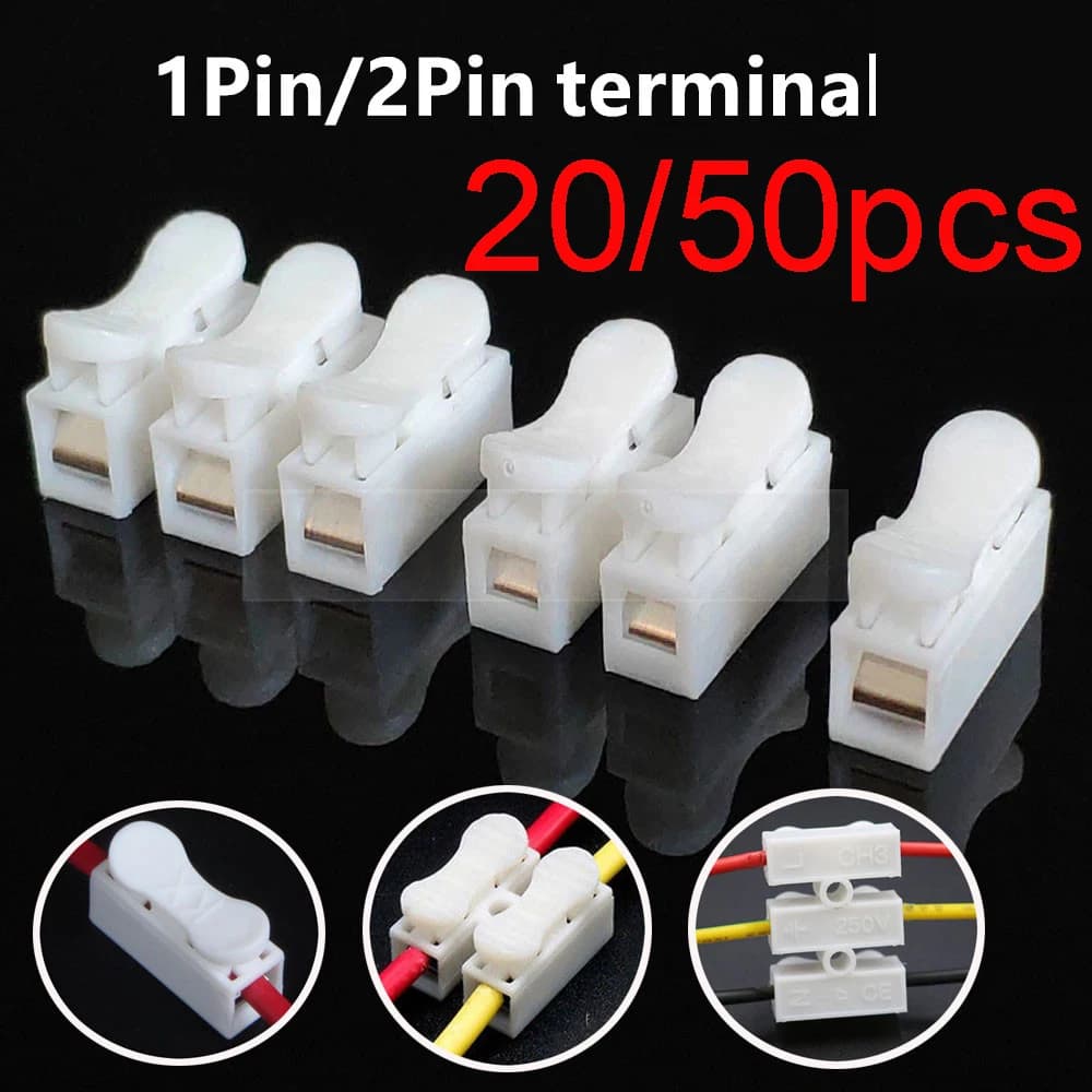 20/50 pieces without fast welding 1P 2P cable connector without spring clamp screw terminal