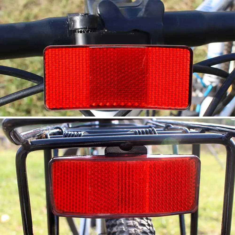 Luce Posteriore per Bicicletta, Foglio Riflettente di Avvertimento, Riflettore per Portapacchi, Accessori Bici