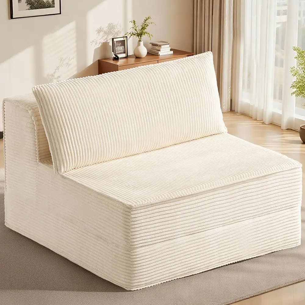 Divano Letto, Poltrona Letto Pieghevole con Cuscino, Divano Letto con Supporto per la Schiena, Sedia Letto Portatile Comoda per il Pavimento