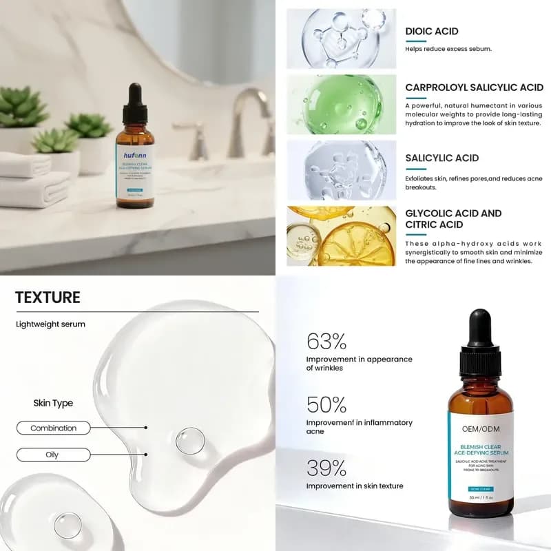 【CHIMU HOME】 Whitening Serum for Anti-Wrinkle Pore Shrinking Facial Acne Treatment with Salicylic Acid Vitamin C E 30ml for