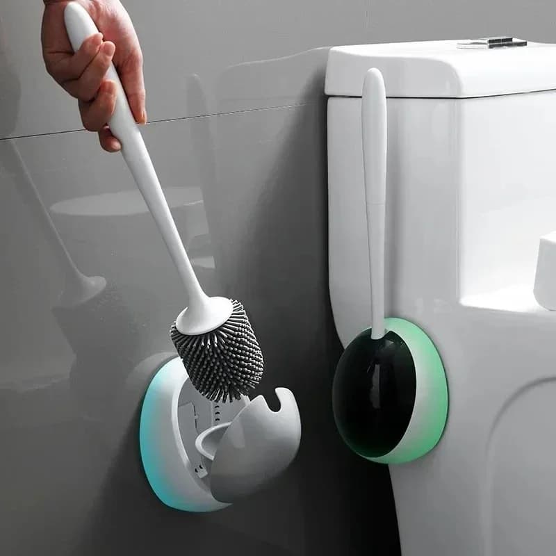 Scopino per WC in silicone per accessori WC Scopino per WC drenabile Strumenti per la pulizia a parete Set di accessori per il bagno di casa