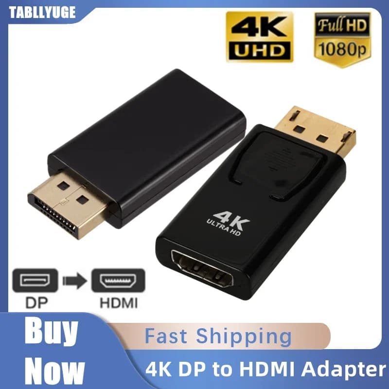Convertitore adattatore Display Port 4K a HDMI DisplayPort maschio a HDMI-compatibile femmina cavo HD video per PC TV laptop