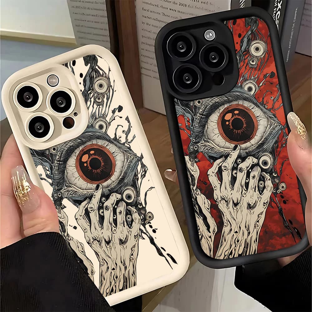 Custodia per telefono modello occhio rosso spaventoso spaventoso per iPhone 17 16 15 14 13 12 11 Pro Max Plus 17 Air 16PRO Cover morbida in silicone antiurto