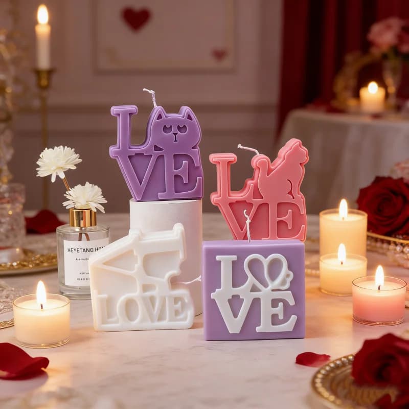 Stampi in Silicone 3D per Candele a Tema Animali Domestici, Design Gatto/Cane con Impronta della Zampa, Strumento per Resina Aromatica, Regali di San Valentino, Decorazioni Commemorative
