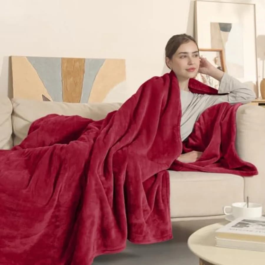 Coperta Elettrica Full Size Super Morbida e Confortevole, Coperta Riscaldata in Flanella Migliorata con 6 Livelli di Riscaldamento e Spegnimento Automatico da 1 a 10 Ore
