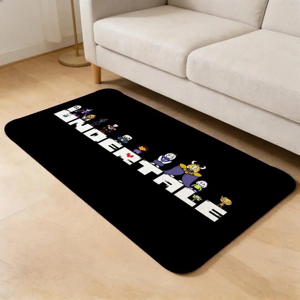 game U-Undertale Floor Mat Flannel Door Mat Non-Slip Absorbent Washable Indoor Home Rug