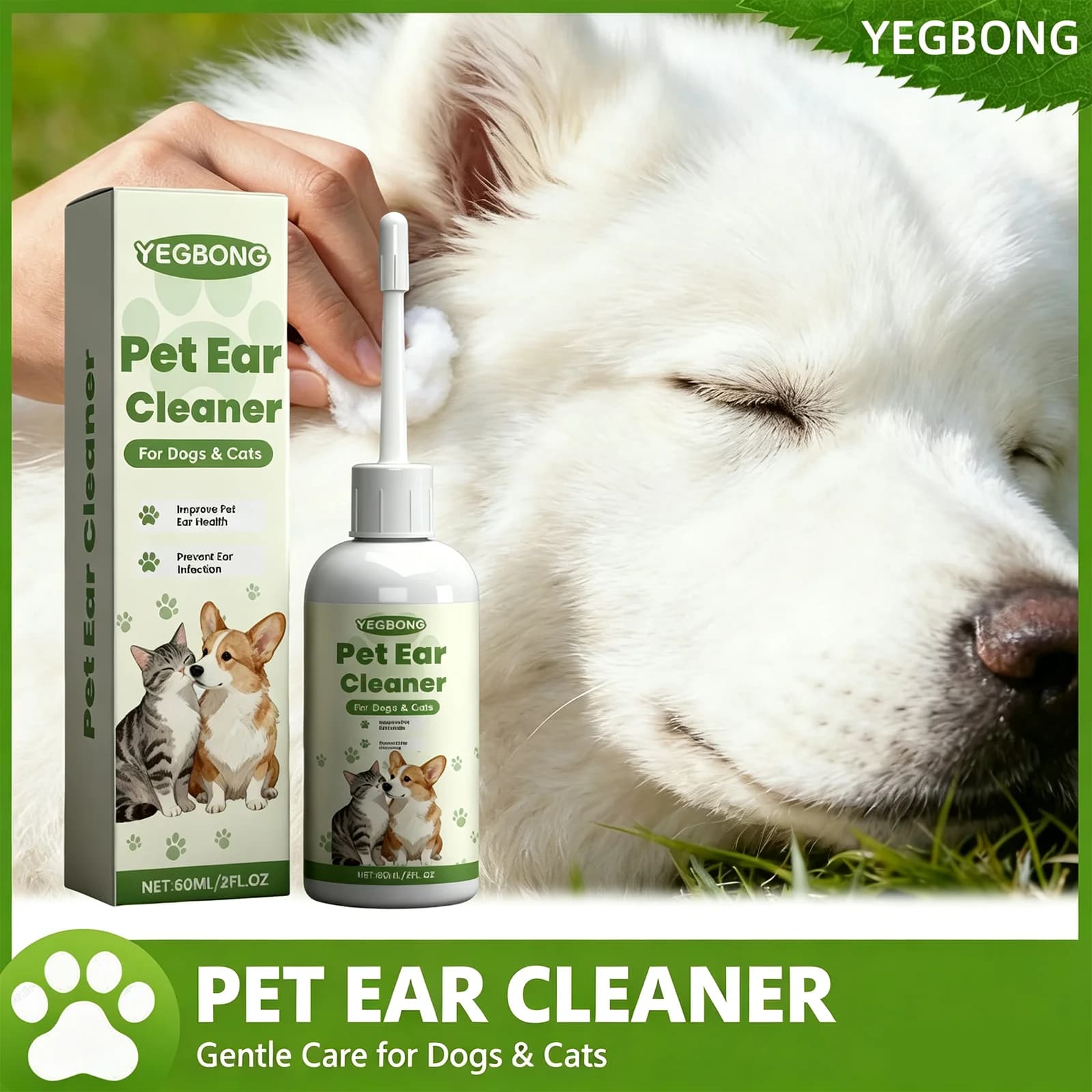 Pet Care Ear Drops Gentle Clean Earwax Eliminate Odors Relieve Itching Discomfort Pet Ear Fluid Daily Dogs Cats Ear Care Liquid