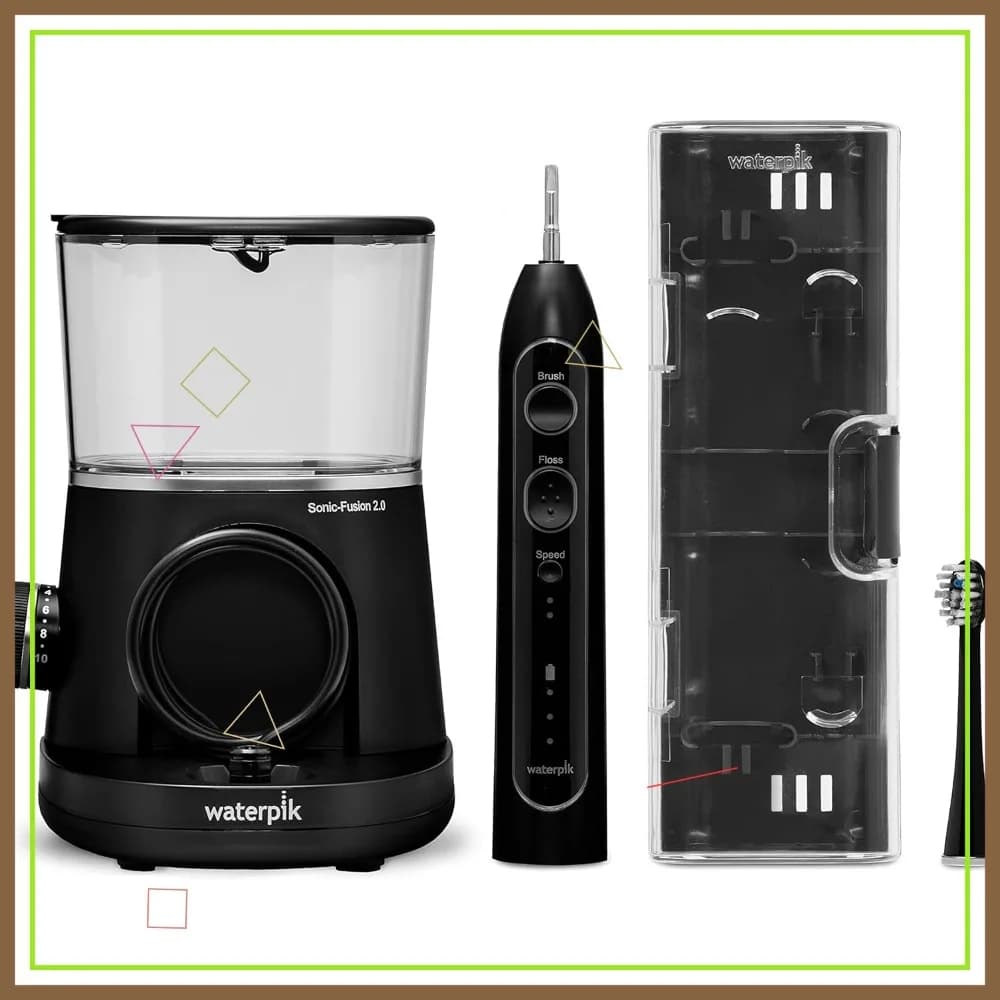 Spazzolino Elettrico Sonic-Fusion 2.0 con Funzione Idropulsore, Nero - Combo Idropulsore e Spazzolino