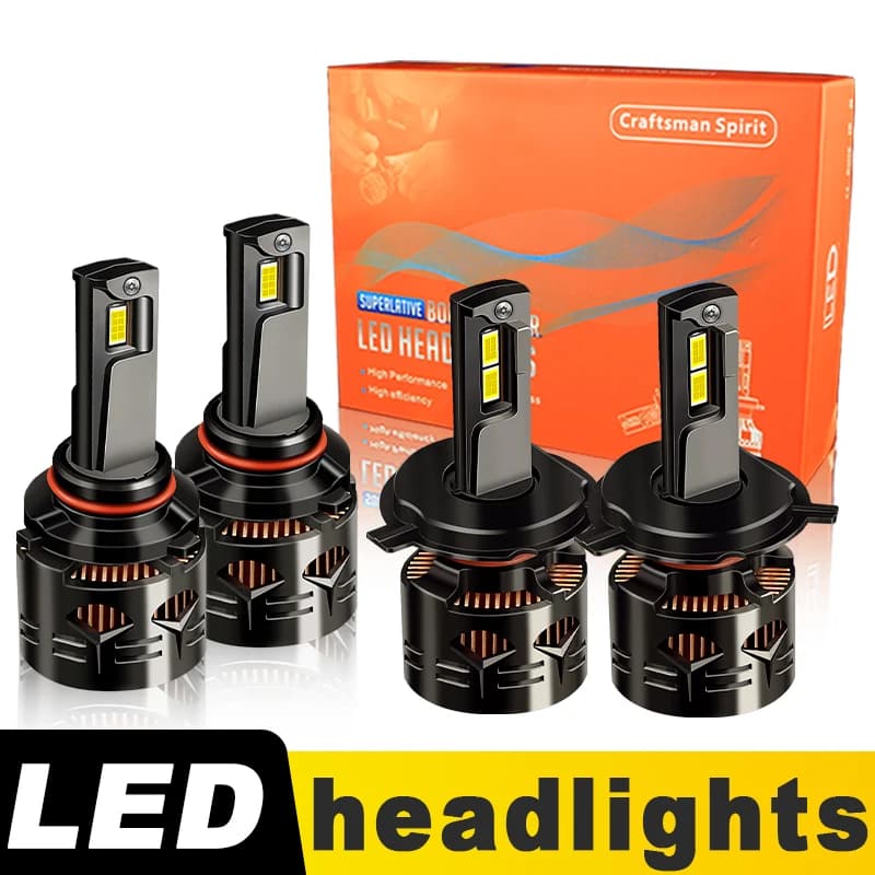 2PCS CANbus H4 9006 LED Headlight Bulb High Low Foglight For Toyota Land Cruiser Prado(J12) 2002-2009 2003 2004 2005 2006 2007