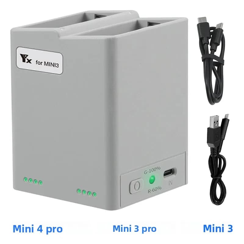 Hub caricabatterie per DJI Mini 4 Pro Drone Batteria di ricarica maggiordomo Ricarica bidirezionale 2 batterie Accessori drone per DJI Mini 3 /3Pro