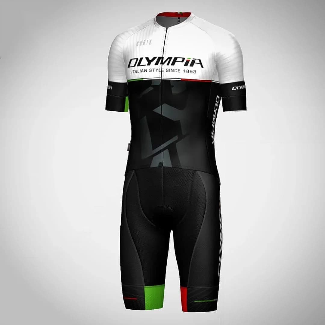 Men's Olympia Cycling Clothing Short-sleeved sweater Shorts with suspenders Complete Uniforms by Team Road Mesh for Outdoor Set Bike Kit Maillot