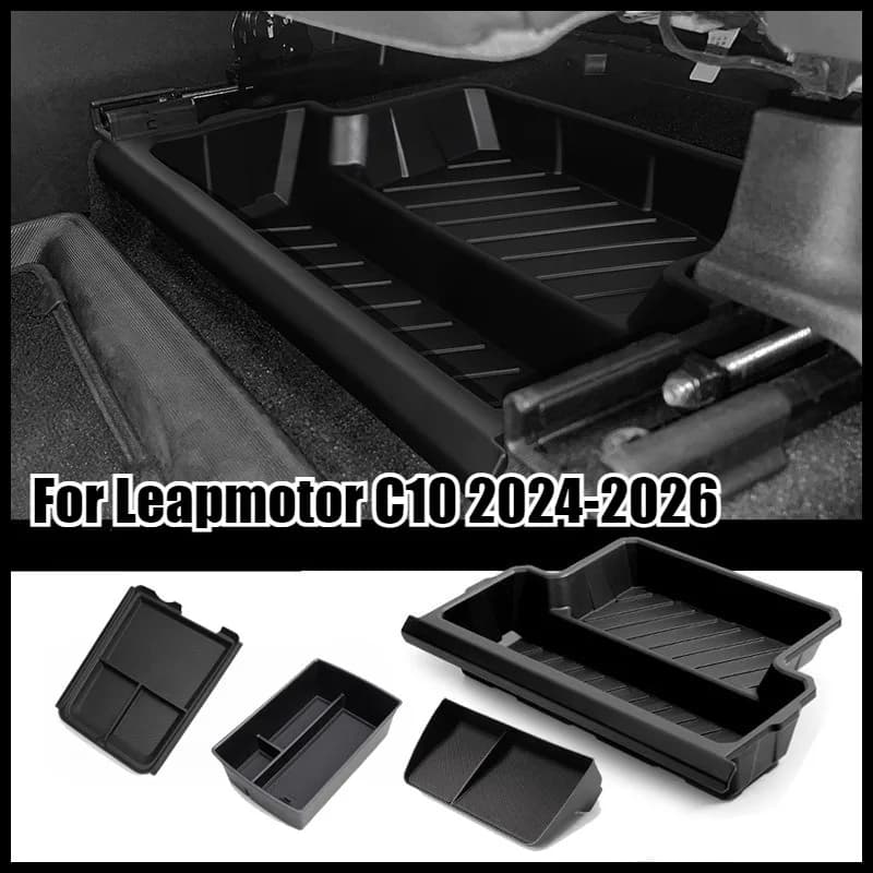 Per Leapmotor C10 2024-2026: Contenitore portaoggetti inferiore sotto il sedile, organizer a cassetto, accessori interni auto