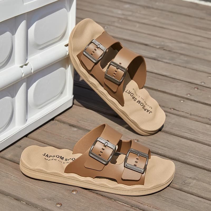 Unisex Adjustable Buckle EVA Slippers Ultra Soft Lightweight Slides Non Slip Indoor Outdoor Thick Beach Sandals for Men Women