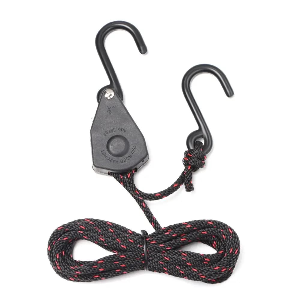 1Set Sling Pulley cricchetti Kayak e canoa Boat Bow Stern Rope Lock Tie Down Strap Heavy Duty regolabile Hanging Rope Clip