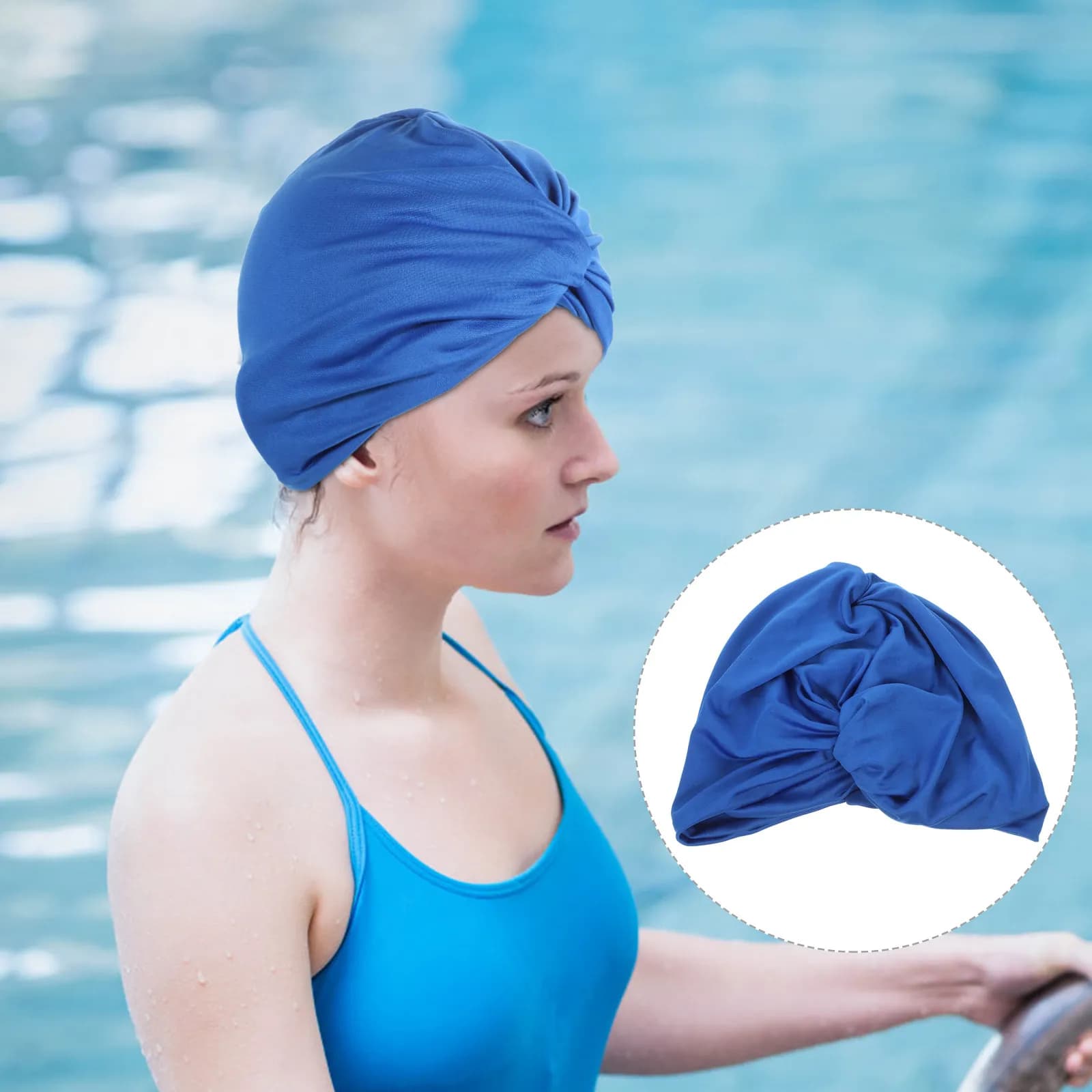 Women Swimming Cap Long Hair Friendly Stretchy Nylon Material Friction Reducing Comfortable Fit Swim Hat for Pool Beach Sports