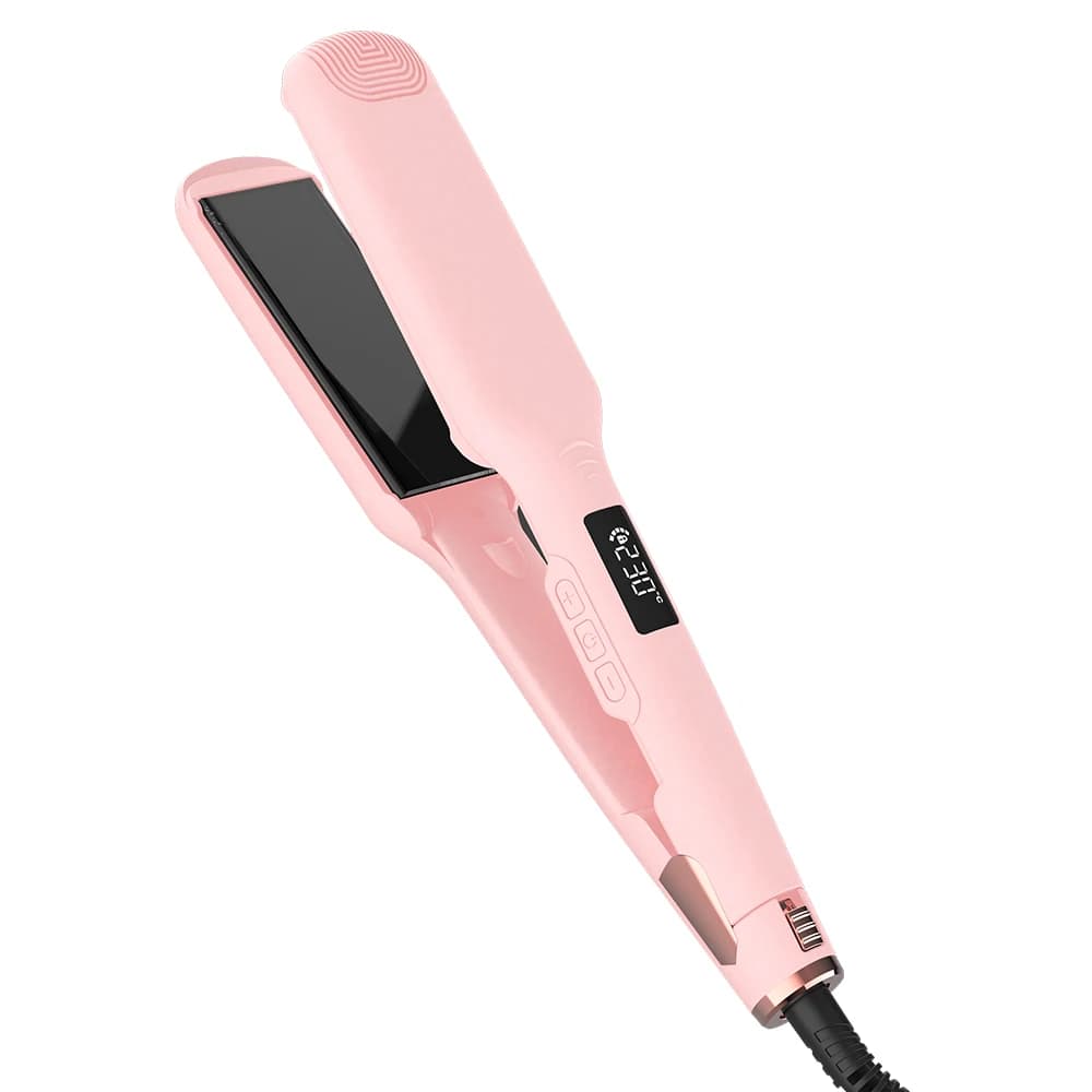 Piastra per Capelli Riscaldante con Display LCD, Riscaldamento Rapido, per Uso Professionale e Domestico