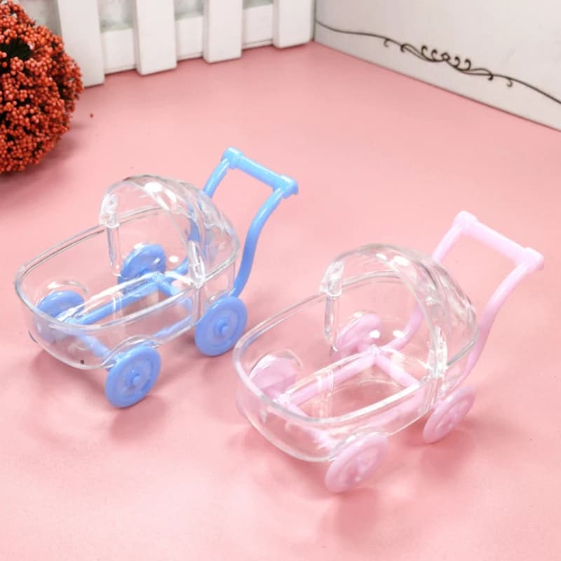 6 pezzi Mini passeggino culla scatole di caramelle decorazioni per feste di compleanno per bambini scatole di caramelle