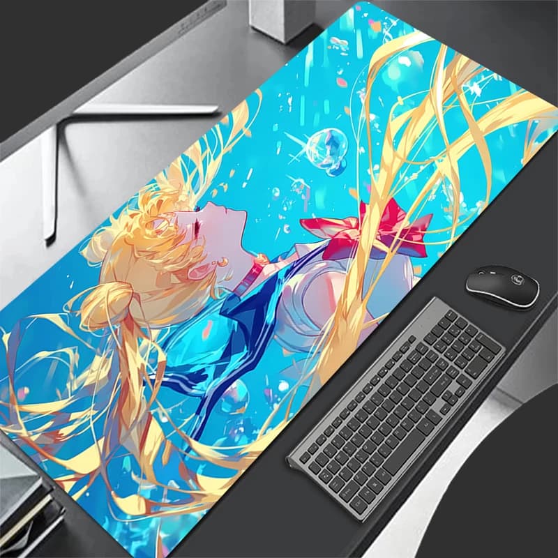 Tappetino per mouse grande kawaii, tappetini da scrivania per PC gaming, regalo per fan di anime, accessori S-Sailor Moon MagicalGirl, tappetini per mouse, tappetino per tastiera laptop
