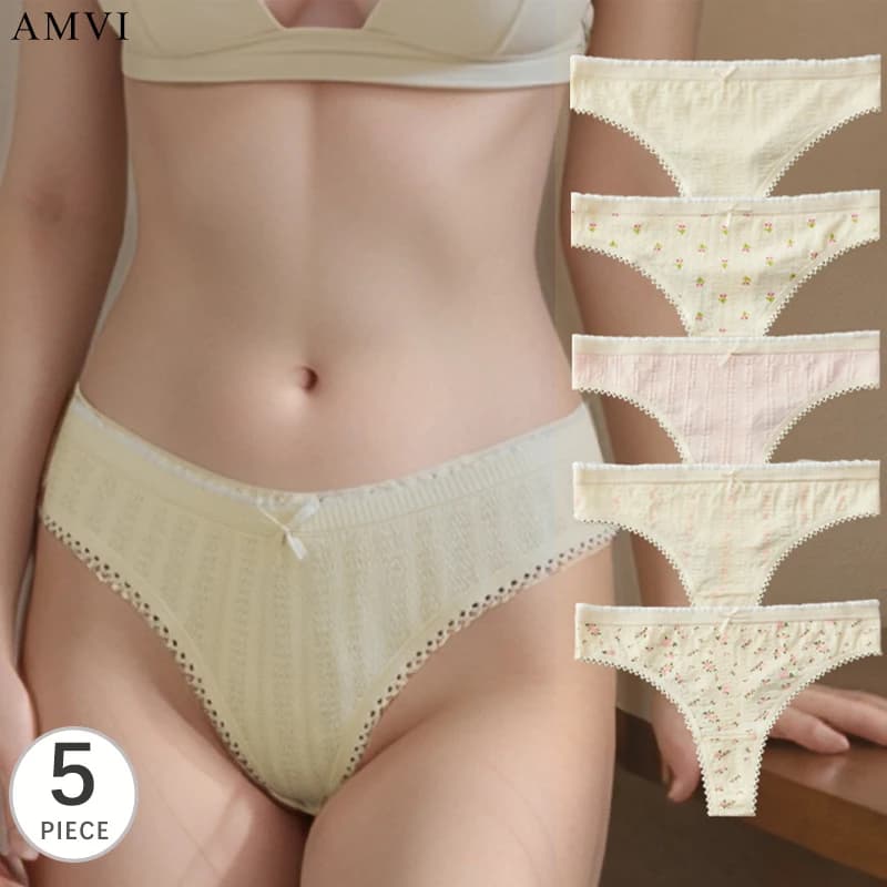 5 pz/set Cotone Carino Biancheria Intima Perizoma Donne G Stringhe Vestiti Sexy per le Ragazze Hot Bow Tie Dolce Intimo Chic Mutandine Elastiche