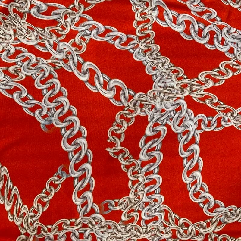 Big Stretch Red Chain Digital Printing Fabric Swimsuit Fabric Textile Sewing Fabric for Swimsuit Performance Clothing Wholesale