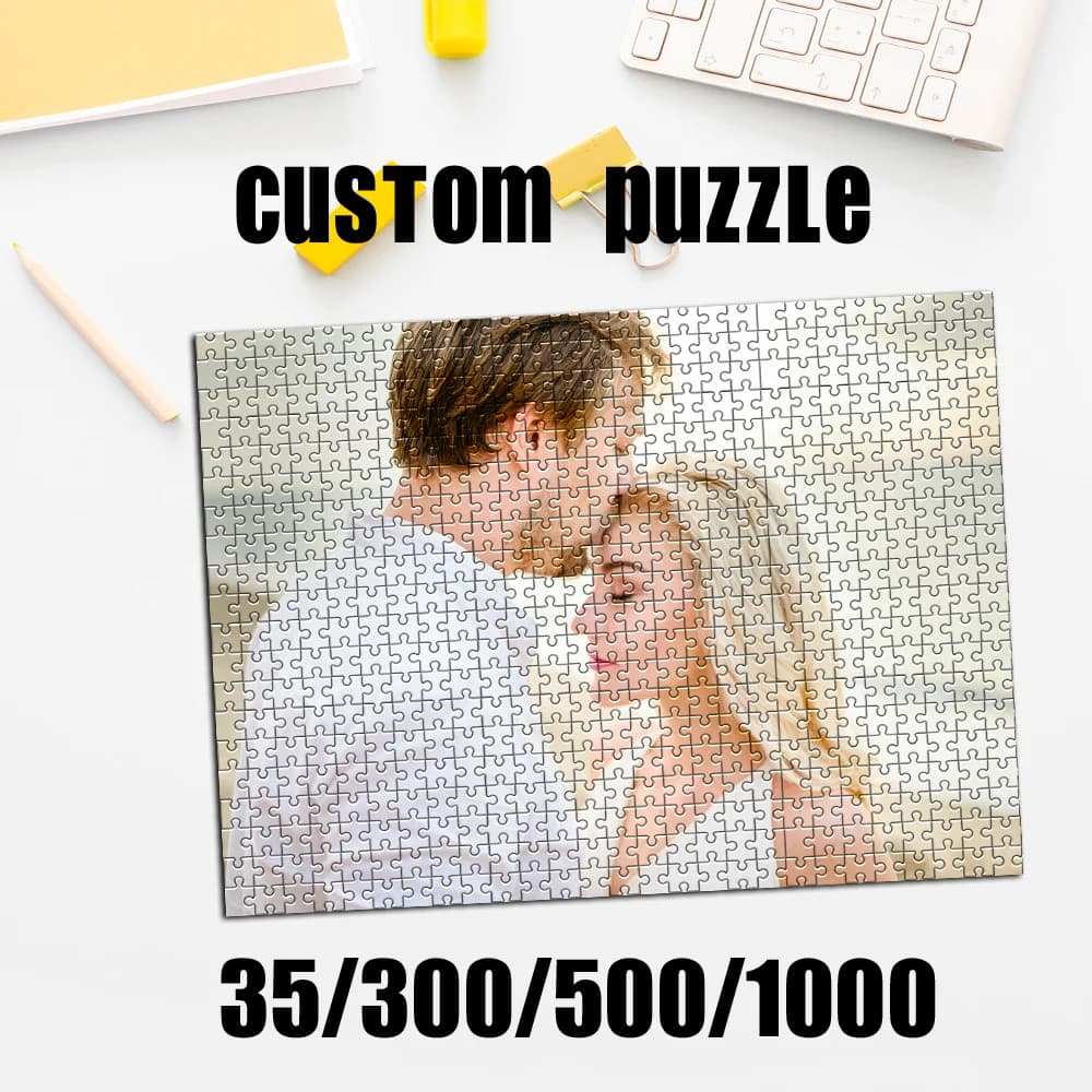 Personalized Custom Photo Puzzle Customize "Carton/wood 35/300/500/1000 pieces Adult Puzzle Kids Toys"