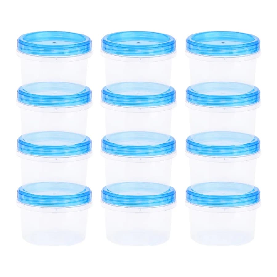 12 Packs Food Storage Containers Leakproof Stackable Lunch Box 17 oz Blue