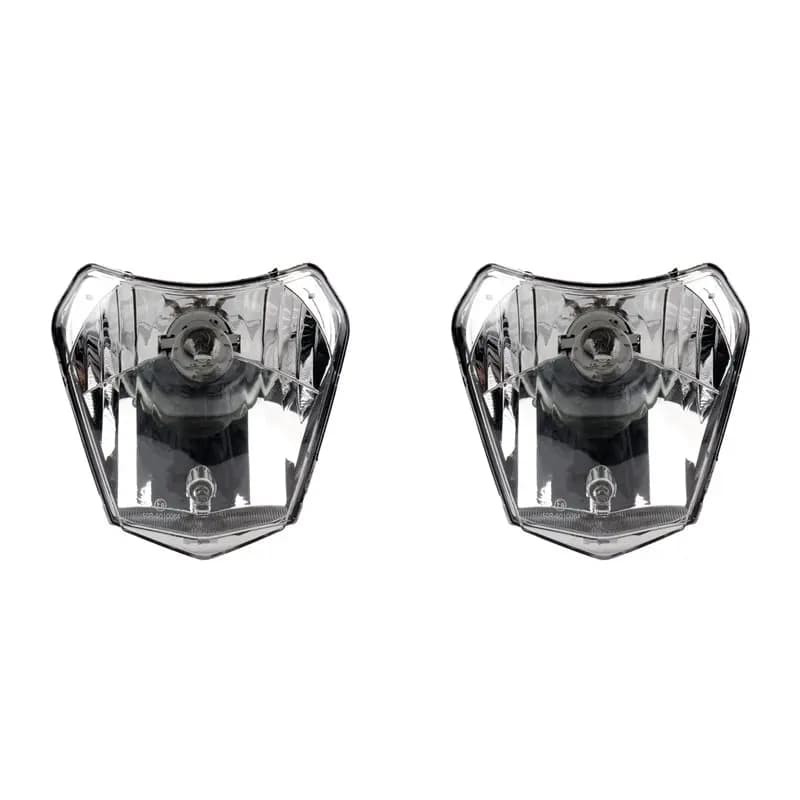 Potente Faro Alogeno 2X per Moto EXC XC SX XCW EXCF SXW SXF 2015-2021, Ricambi per Faro Dirt Bike, Nero e Argento