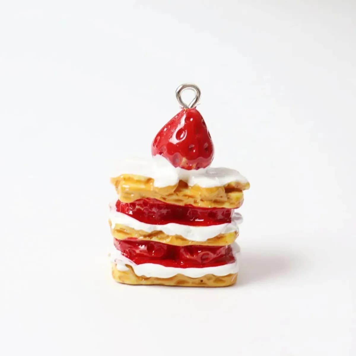 10 Pieces Mini Simulated Strawberry Cake Resin Pendants Cute Fruit Cake Charms For Handmade Earring Keychain Making