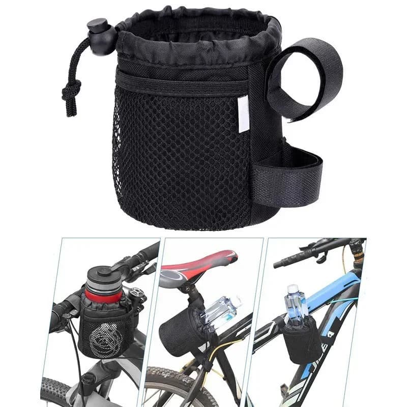 GEFENSI Portabottiglie per bici Borsa portaoggetti per manubrio da ciclismo Borsa portaborraccia per campeggio esterno Passeggino per bicicletta Tazza per scooter