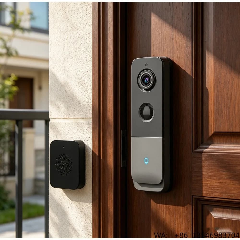 Campanello Video di Sicurezza Wireless Tuya 2.4G WiFi 2K 4MP con Avvisi Intelligenti, Visione Notturna e Comunicazione Bidirezionale Chiara