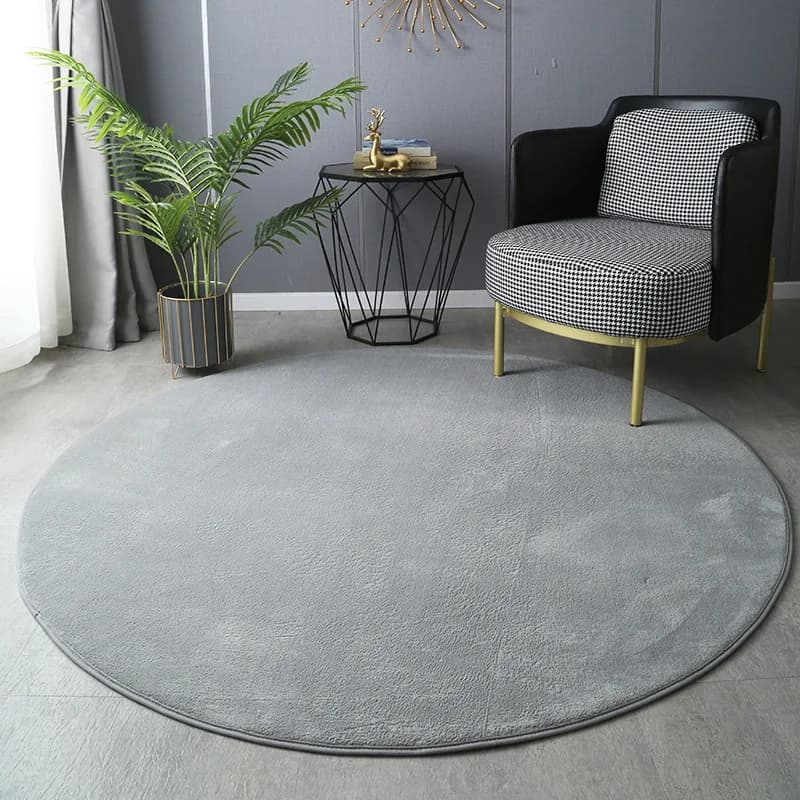 Tappeto rotondo in velluto corallo addensato Tappetini morbidi per camera da letto Tappeti per soggiorno completo Tappetino Tatami Scrivania per computer Coperta per balcone
