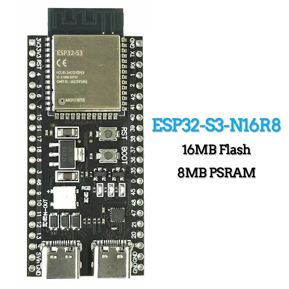 Scheda di Sviluppo Modulo ESP32-S3 WiFi BT per Arduino IDE ESP32-S3-WROOM1 N16R8 N8R2 44Pin Type-C 16MB Flash 8M PSRAM ESP32 S3