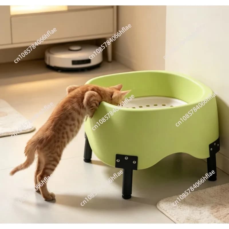 Smart Induction Automatic Flushing Open Pet Litter Box, Indoor Cat & Dog Toilet for Daily Use