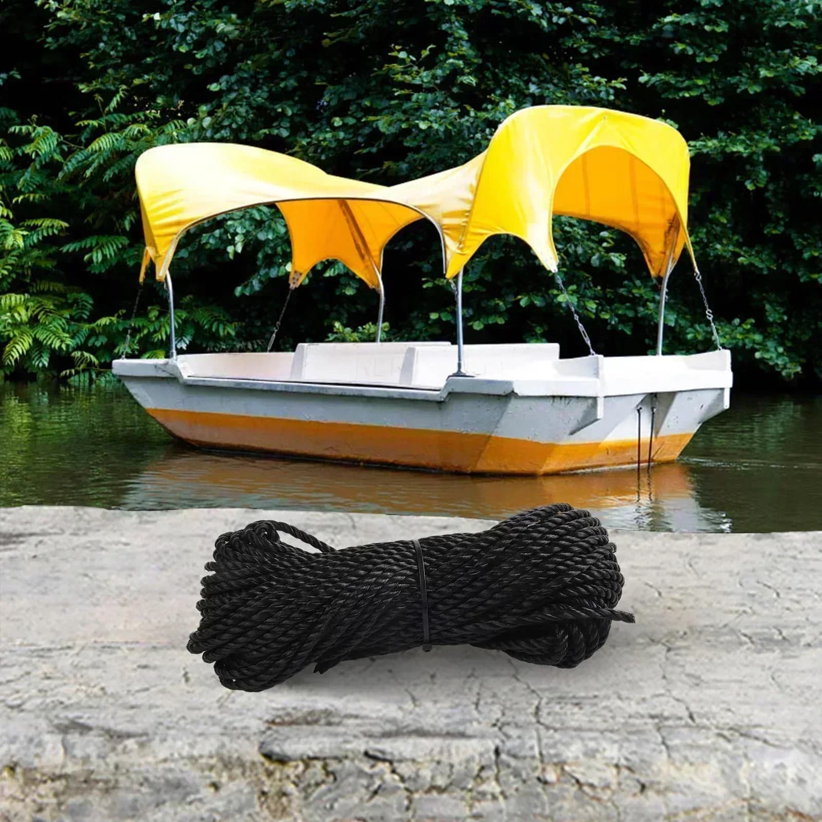 Bobina in corda di nylon da 6 mm, lunghezza 30 m, con materiale resistente alle intemperie e ai raggi UV, per serre marine industriali e usi esterni