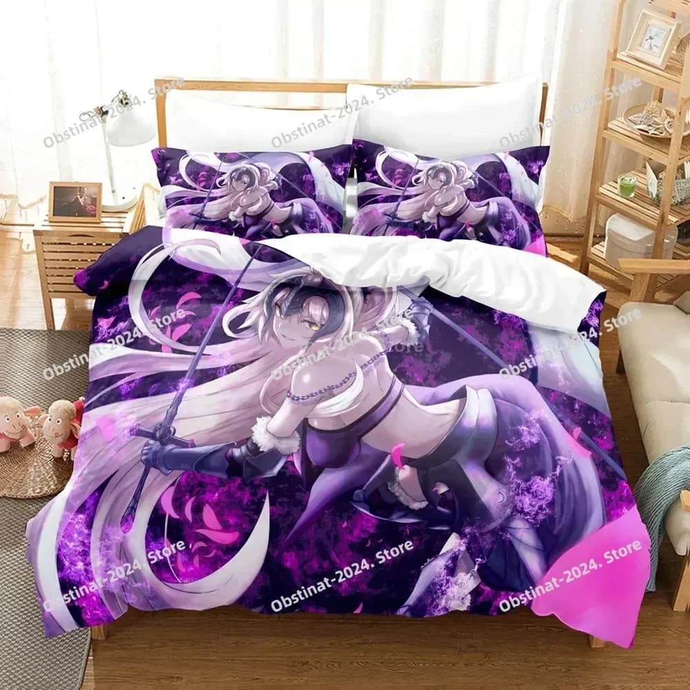 Anime FATE Nero Set biancheria da letto Sciabola Copripiumino Completo Queen King Size Federa Letto Stampato Set letto Aldult Camera da letto per bambini Singolo Twin