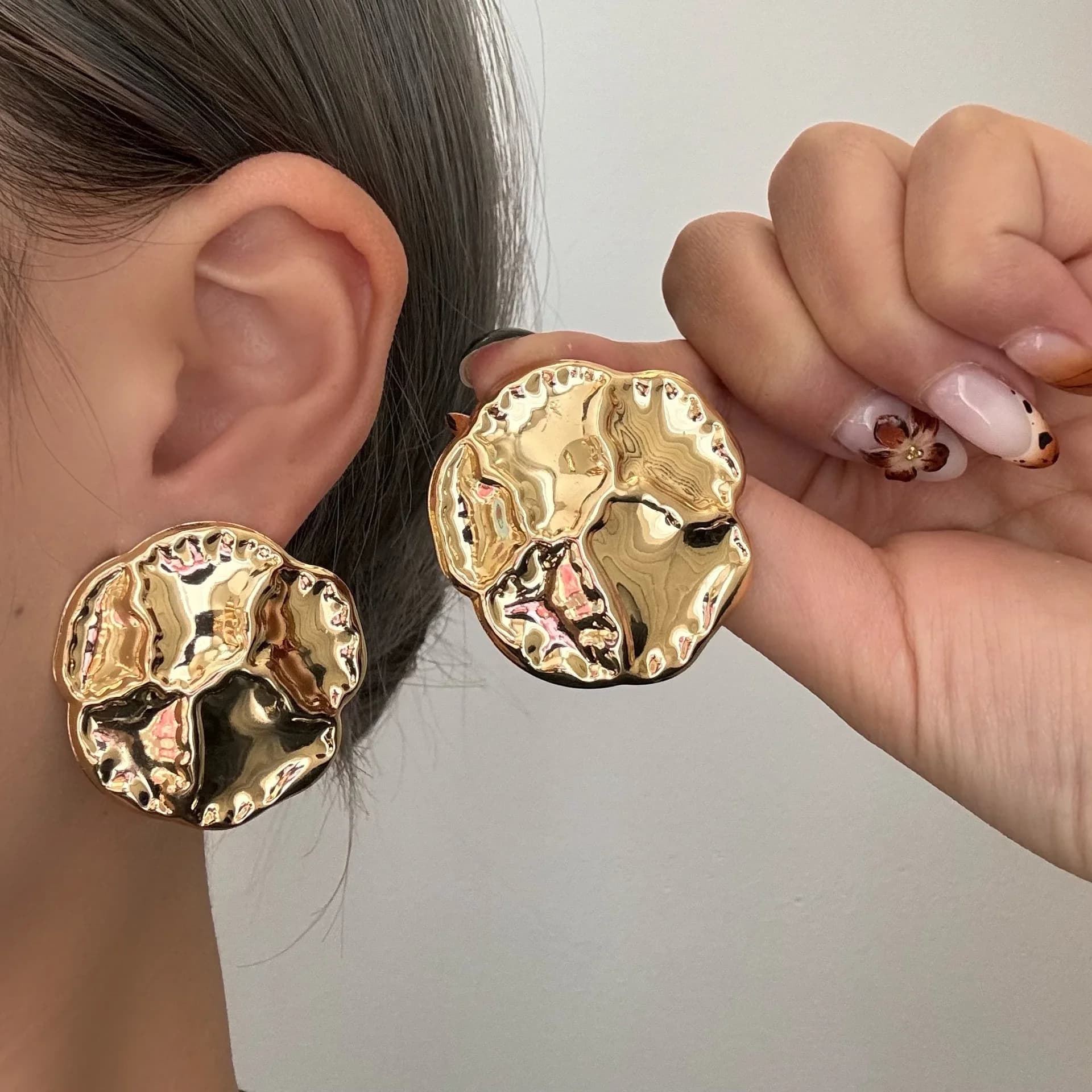 Orecchini geometrici minimalisti da donna – Stile dolce e cool, acciaio inossidabile, design avanzato
