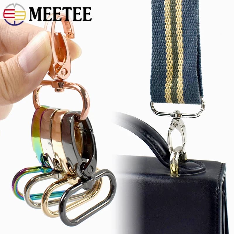 50/100 Pezzi Fibbie Metalliche per Cinghie Borsa 13-38mm Moschettoni Girevoli Chiusure a Moschettone Ganci a Scatto Accessori Fai da Te per Borse