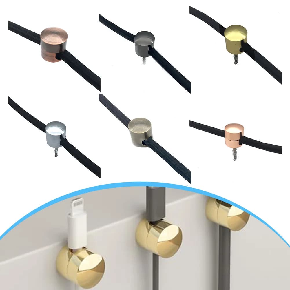 Set di 3 Ganci Metallici per Cavi di Illuminazione, Supporti per Cavi, Organizzatori per Fili, Accessori per Base di Lampade Sospese Fai-da-Te