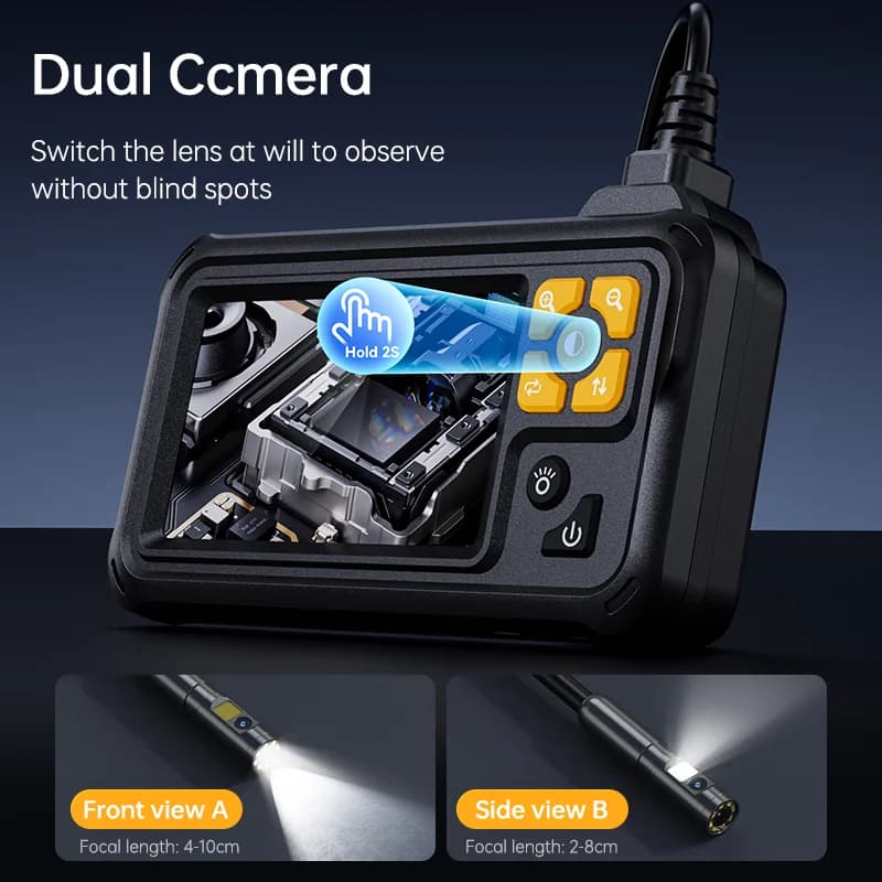 KERUI Mini Camera with 4.3-inch Screen Single/Dual Lens Industrial Endoscope Camera for Pipeline Inspection, Vehicle Maintenance