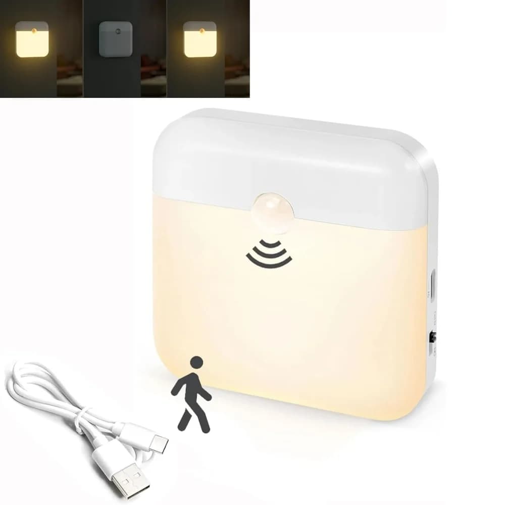 LED Lamp with Motion Sensor, USB Rechargeable, for Bedroom, Kitchen, Stairs, Corridor, Wardrobe