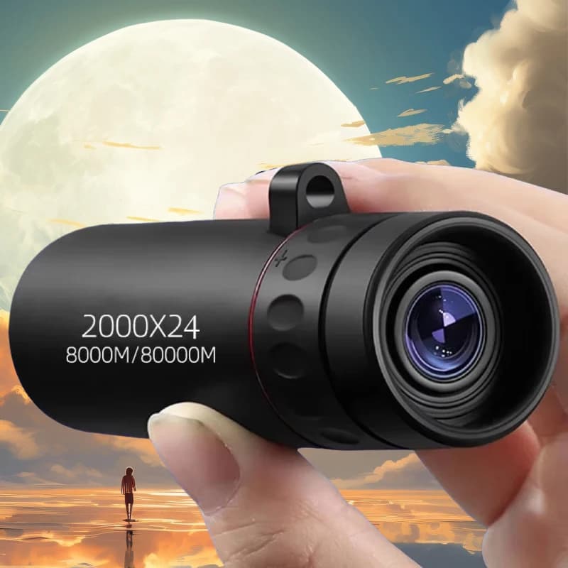 Telescopio monoculare portatile per visione notturna 2000x24 Mini telescopio per birdwatching da caccia da campeggio esterno a lungo raggio HD