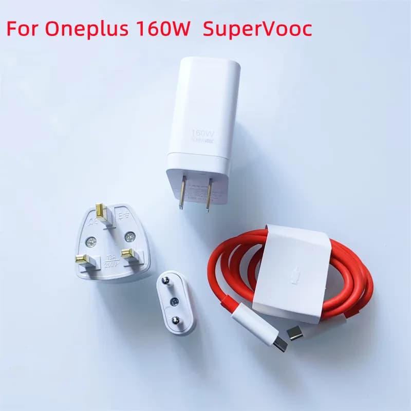 VCK8HACH 160W Charger For OnePlus 12 11 10 R 10T ACE 2 SuperVOOC EU US UK Fast Charging Power Adapter 10A USB C To Type C Cable