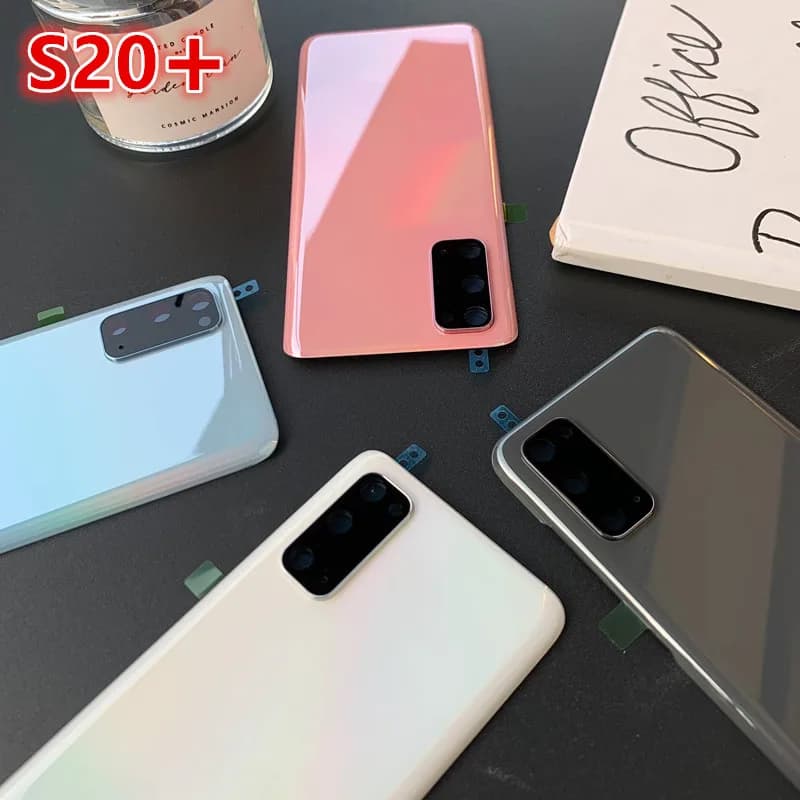 S20Plus Housing For Samsung Galaxy S20 Plus 5G 4G G986 G985 Glass Battery Back Cover Repair Replace Door Rear Case + Camera Lens