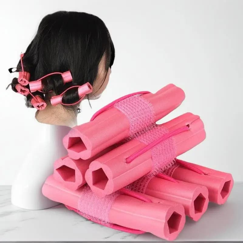 6 Pezzi Bigodini Autoadesivi a Forma di Fiore, Spugna Magica Morbida per Arricciare i Capelli, Accessori per Parrucchieri, Bigodini Fai-da-Te per Capelli Ondulati