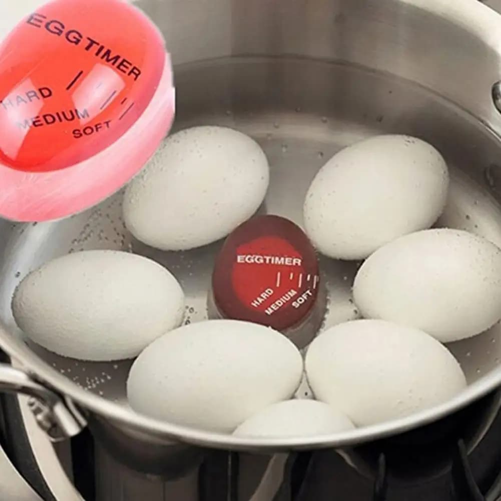 Termometro per uova essenziale Indicatore che cambia colore per uova sode con superficie liscia, timer per uova in silicone riutilizzabile per uso domestico