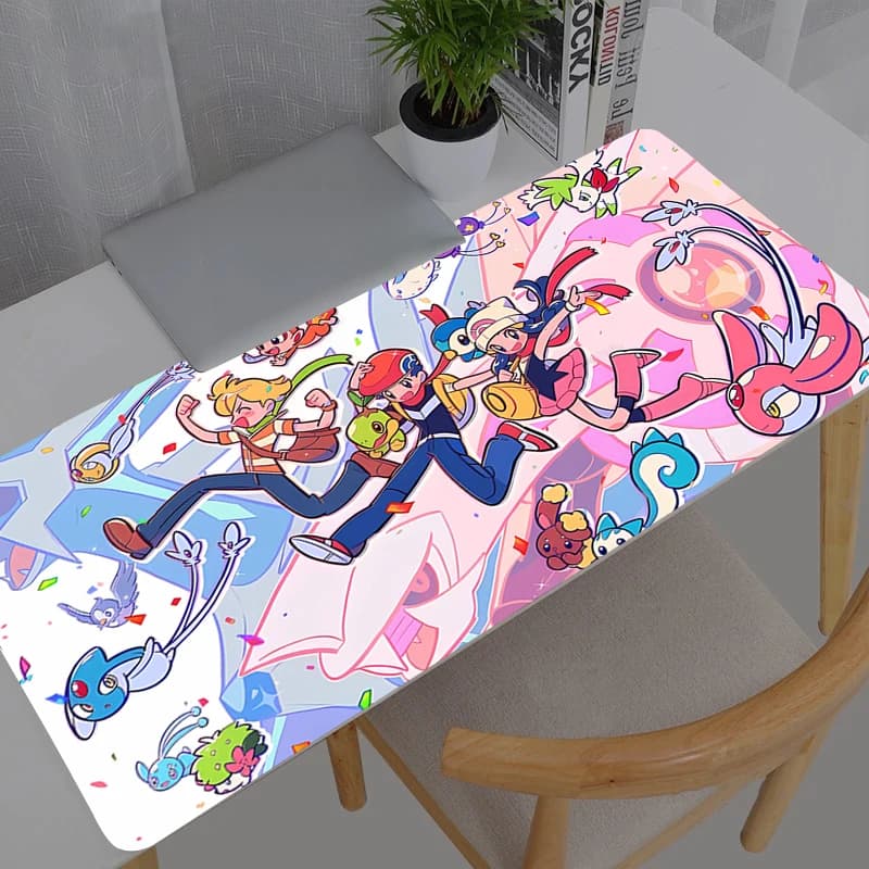 Tappetino Mouse XXL 90x40cm in Gomma, Grande Mousepad per PC Gamer, Pokemon Pikachu Anime, Tappetino per Tastiera e Computer Portatile