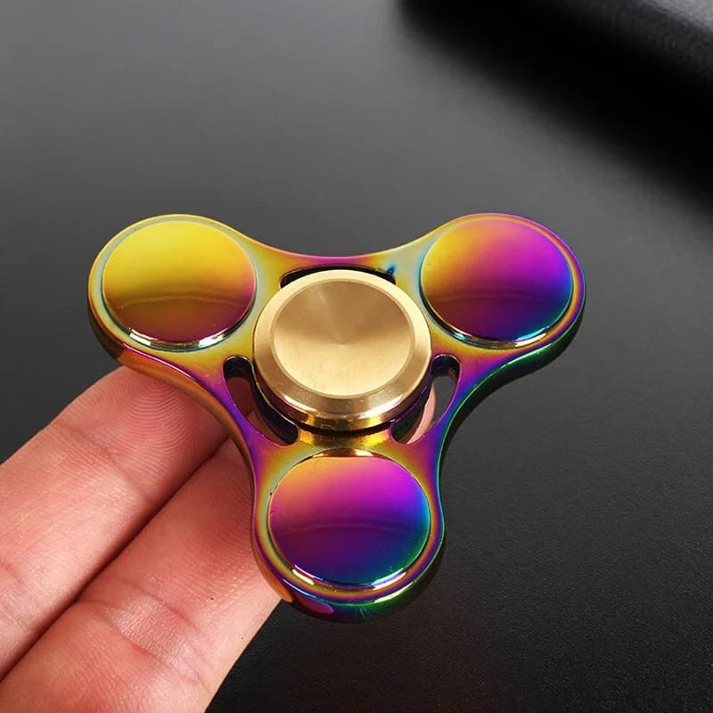 Spinner Fidget Rainbow in metallo colorato - Spinner a mano EDC Giocattolo anti-ansia Allevia lo stress per bambini Adulti Spinner per dita