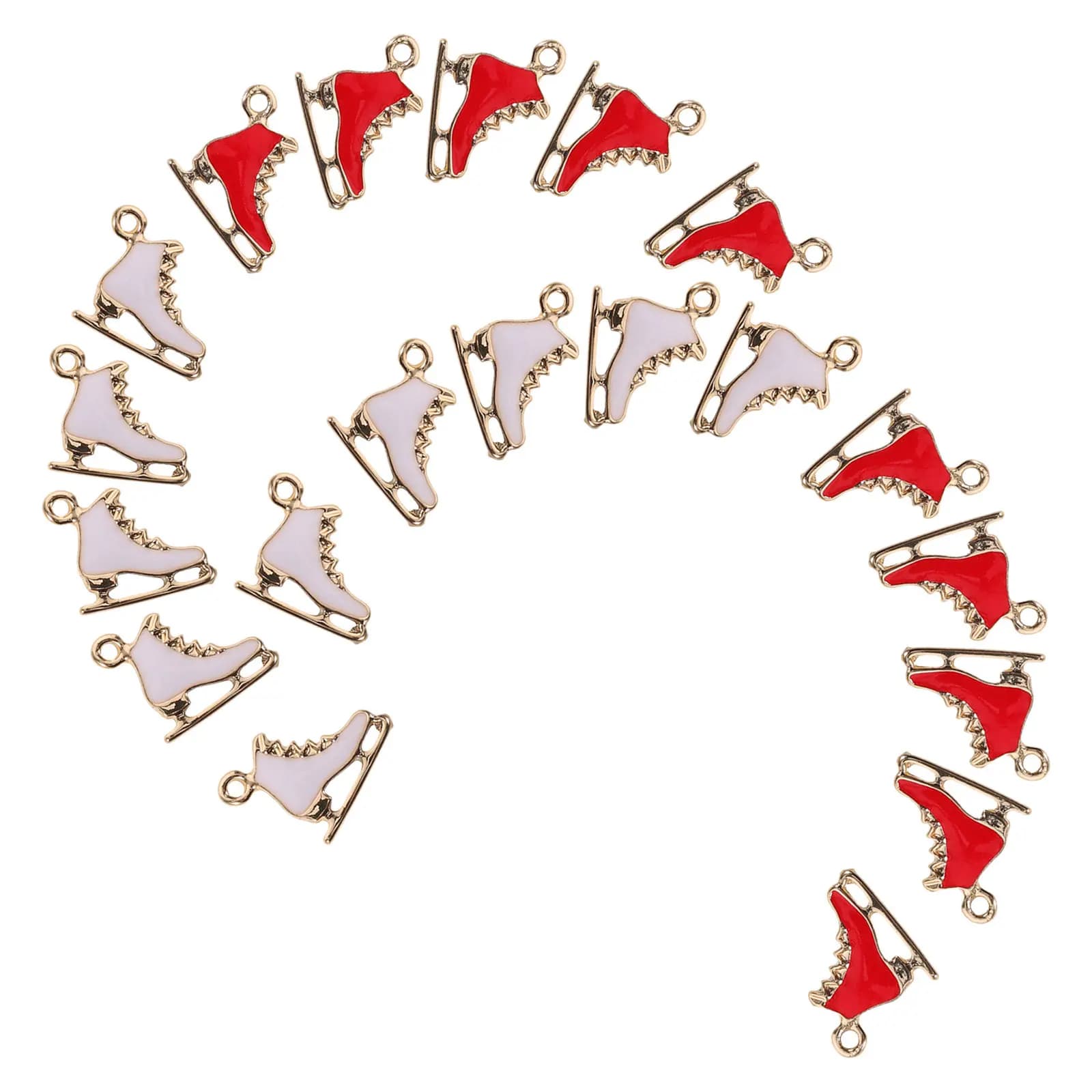 20 Pezzi Ciondoli in Metallo a Forma di Pattini da Ghiaccio, Smaltati Lucidi, Mini Ciondoli a Forma di Scarpe da Pattinaggio, Ciondoli Sportivi per Portachiavi, per Creazione di Gioielli e Ornamenti per Borse