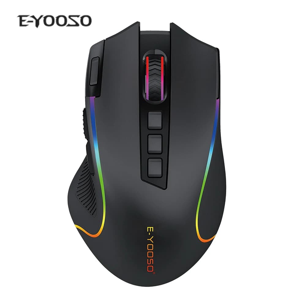 2.4G USB Wireless RGB Rechargeable Play Mouse Backlit Wired Mouse Gamer Mouse Dual Mode Computer Mouse 8000DPI for Laptop