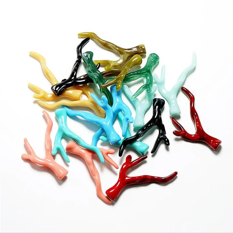 10 Pz/lotto Creativo Imitazione Corallo Perline Acriliche Ramo Branello Allentato Del Fascino Connettori Orecchini Fai Da Te Creazione di Gioielli Accessori In Resina